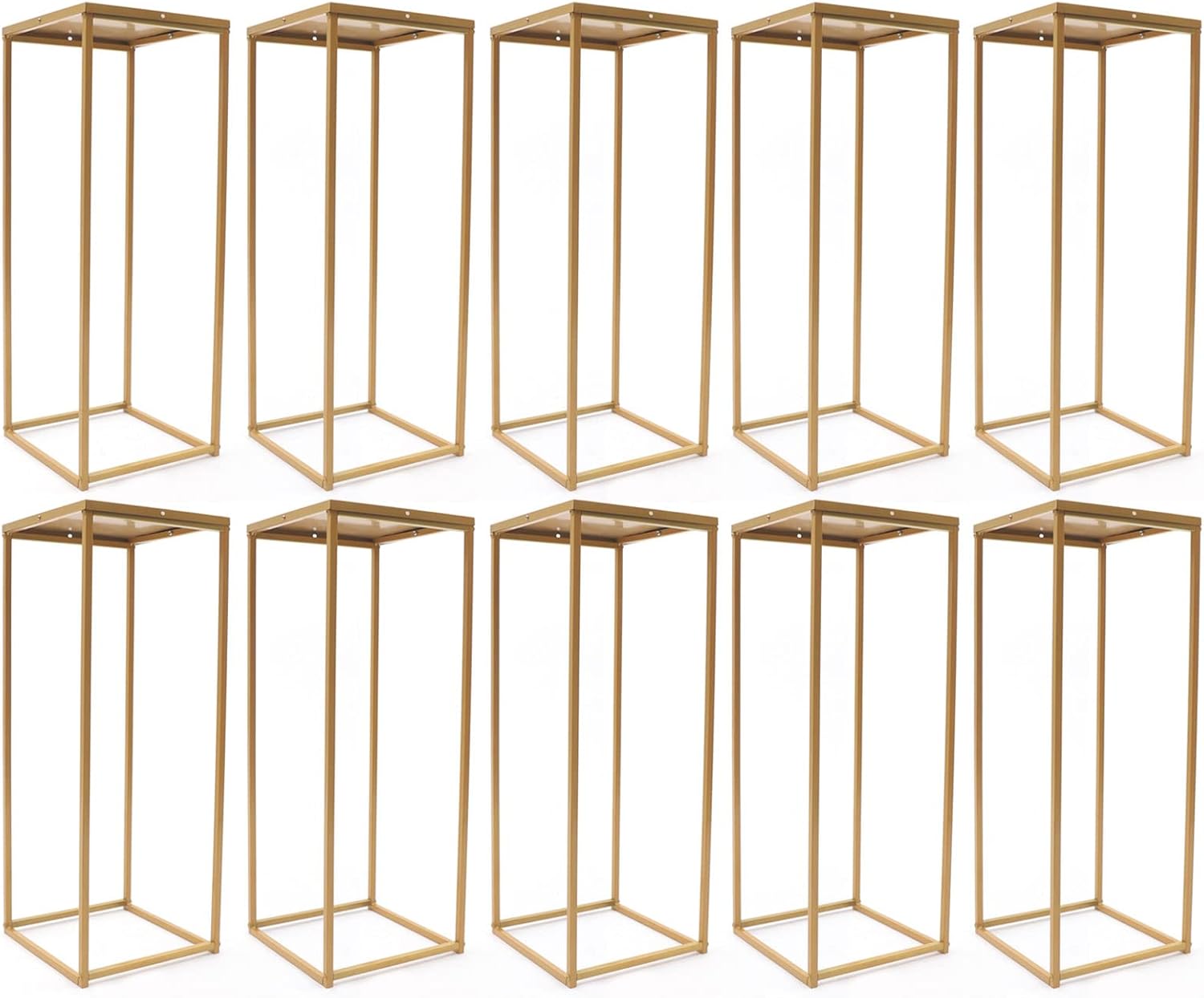 Lot de 10 vases dorés