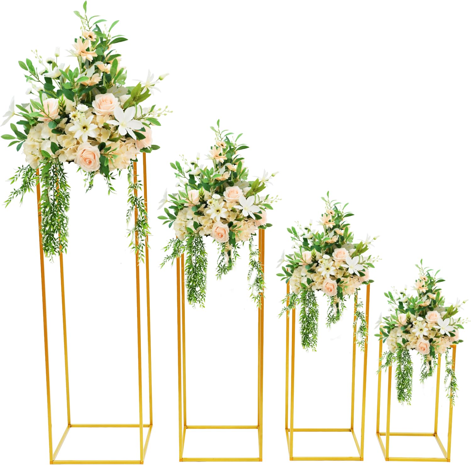 Vases géométriques dorés